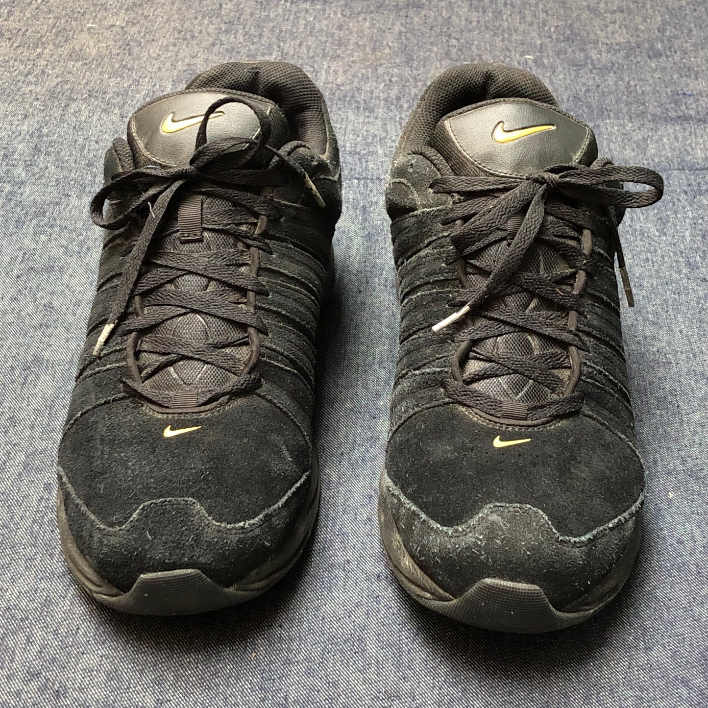 Size EUR 47.5 | NIKE MAX AIR Black & Gold Running Walking Sneakers Boys