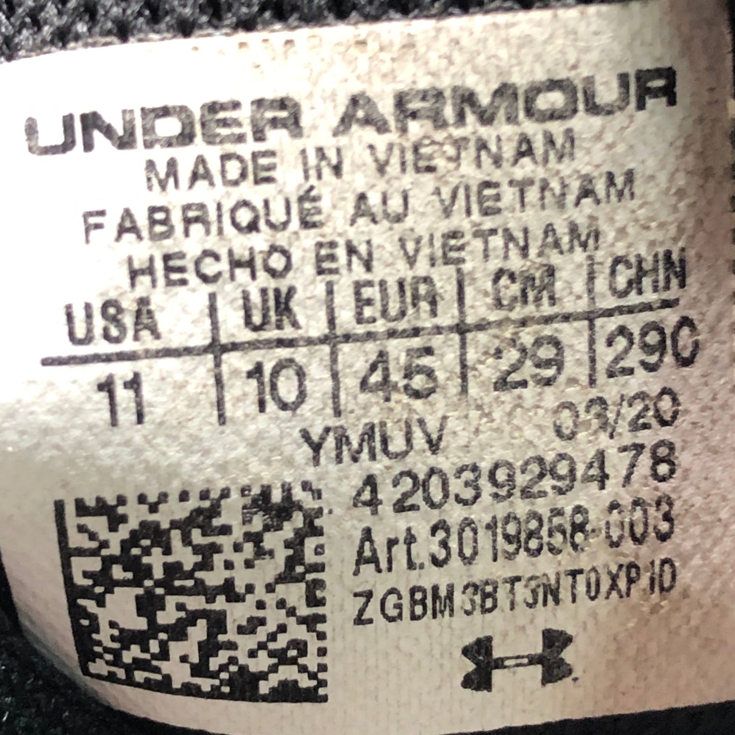 EUR SIZE 45 | Under Armour Charged Surge 4 mens Running Shoe