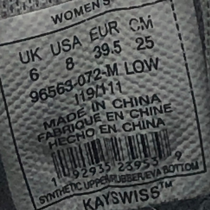 EUR SIZE 39.5 | K.SWISS RUNNING SHOES