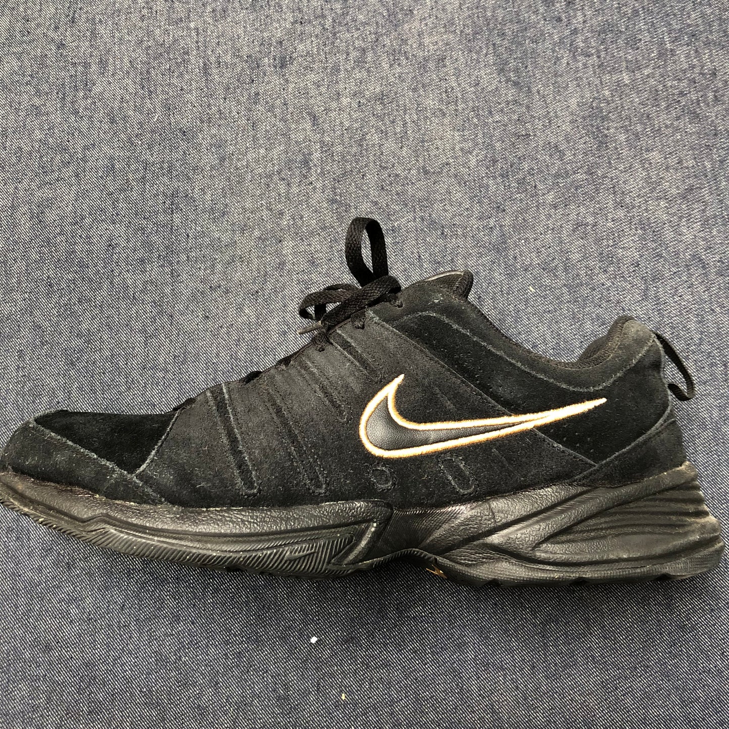 Size EUR 47.5 | NIKE MAX AIR Black & Gold Running Walking Sneakers Boys