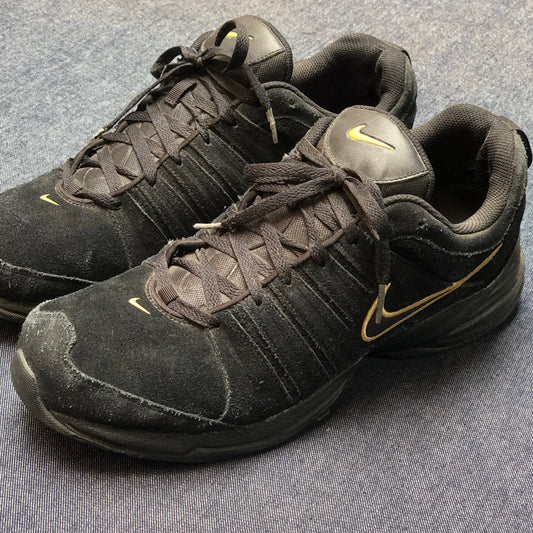 Size EUR 47.5 | NIKE MAX AIR Black & Gold Running Walking Sneakers Boys