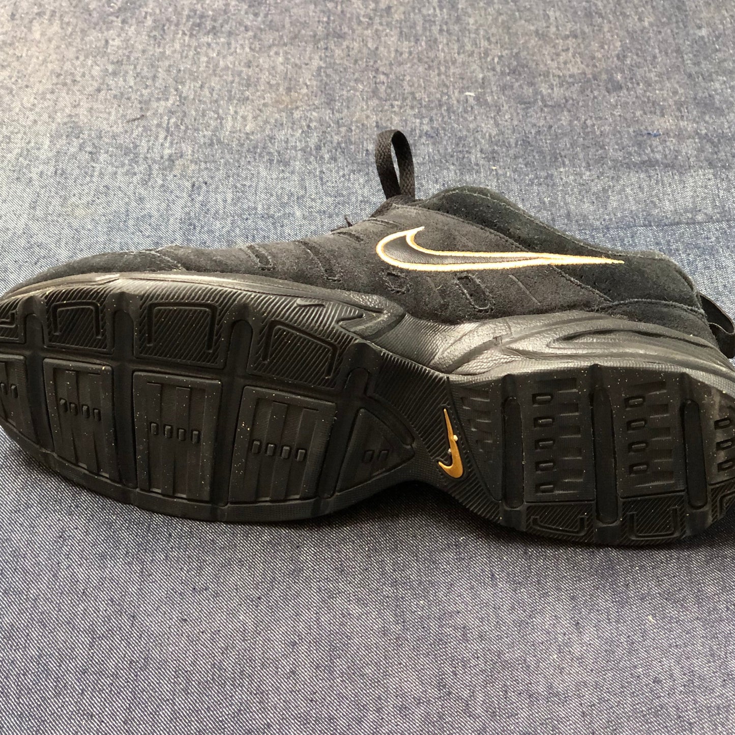 Size EUR 47.5 | NIKE MAX AIR Black & Gold Running Walking Sneakers Boys