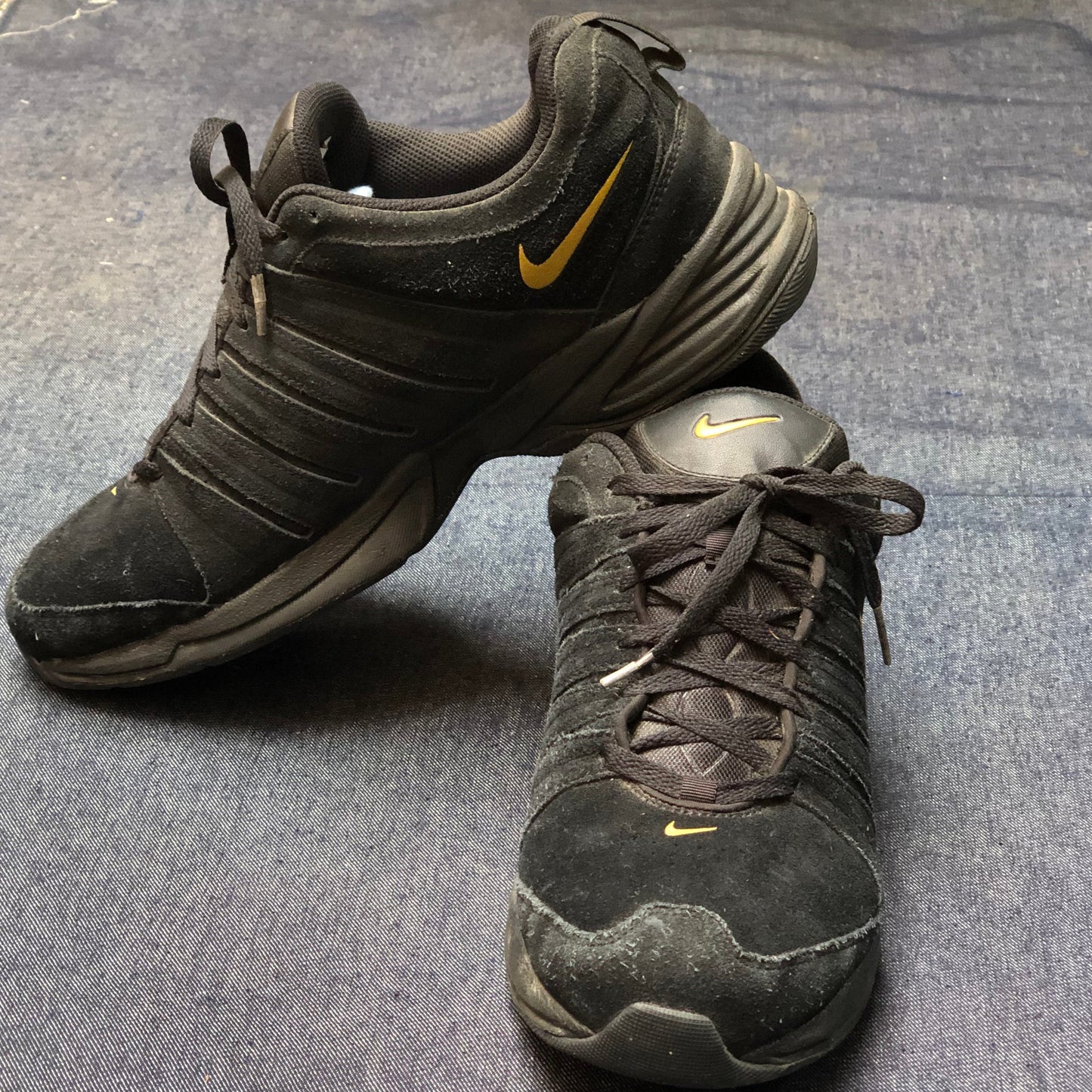 Size EUR 47.5 | NIKE MAX AIR Black & Gold Running Walking Sneakers Boys