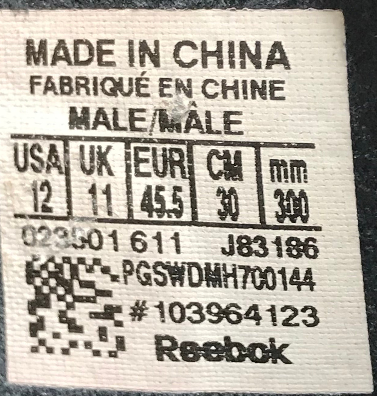 EUR SIZE 45.5 | REEBOK