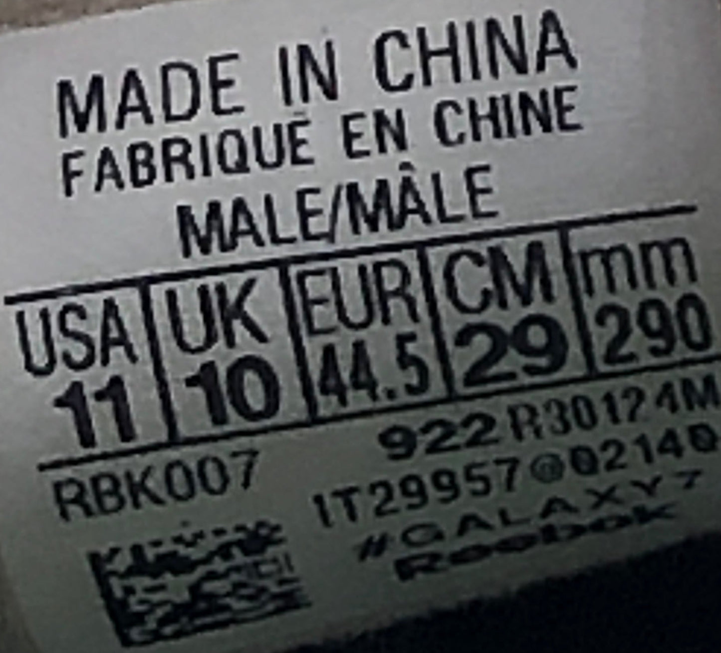 EUR SIZE 44.5 | REEBOK GALAXY 7