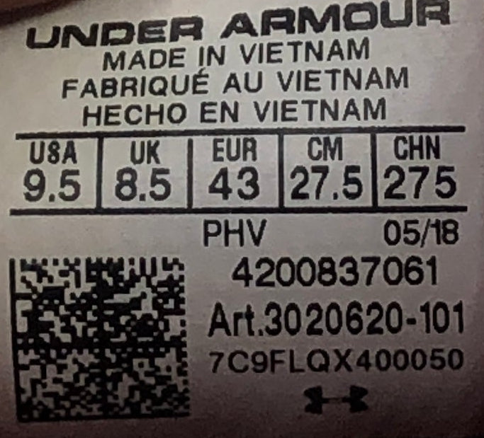 EUR SIZE 43 | Under Armour Torch White Red